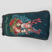 Een grappige kerstillustratie, golfheadcover (Voorkant)