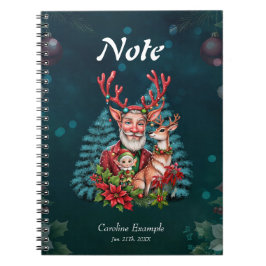 Een grappige kerstillustratie, notitieboek