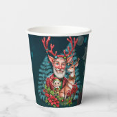Een grappige kerstillustratie, papieren bekers (Achterkant)