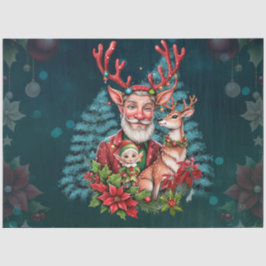 Een grappige kerstillustratie tissuepapier