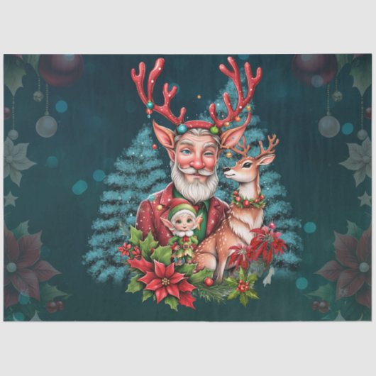 Een grappige kerstillustratie tissuepapier (Voorkant)
