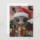 Een grappige kerstmuis briefkaart (Voorkant / Achterkant)