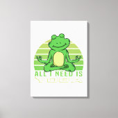 Een grappige kikker met yoga. canvas afdruk (Voorkant)