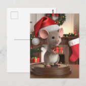 Een grappige kleine kerstmuis briefkaart (Voorkant / Achterkant)