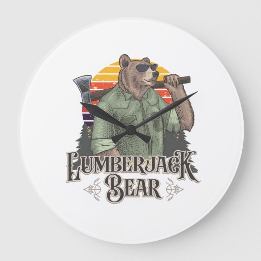 Een grappige legpuzzel met een cartoon beer grote klok (Voorkant)