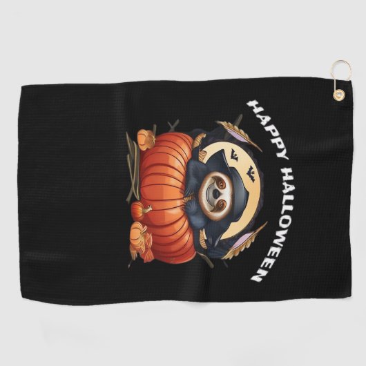 Een grappige luiaard vieren Halloween Essential T- Golfhanddoek (Horizontaal)