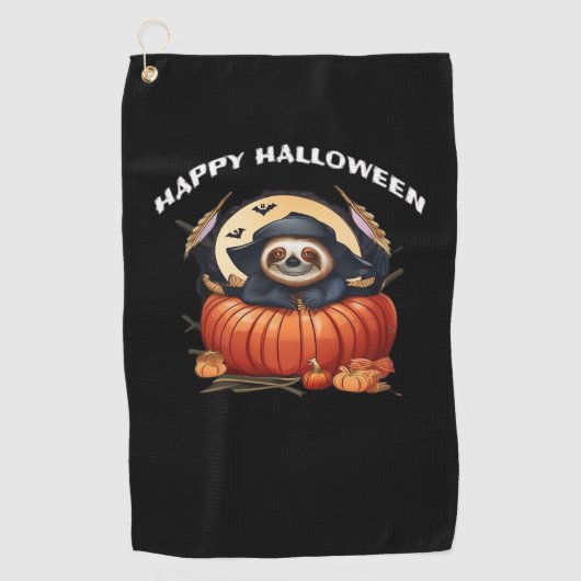 Een grappige luiaard vieren Halloween Essential T- Golfhanddoek (Voorkant)