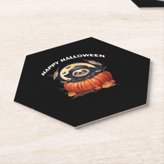 Een grappige luiaard vieren Halloween Essential T- Kartonnen Onderzetters (Schuin)