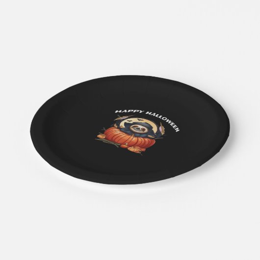 Een grappige luiaard vieren Halloween Essential T- Papieren Bordje (Gekanteld)