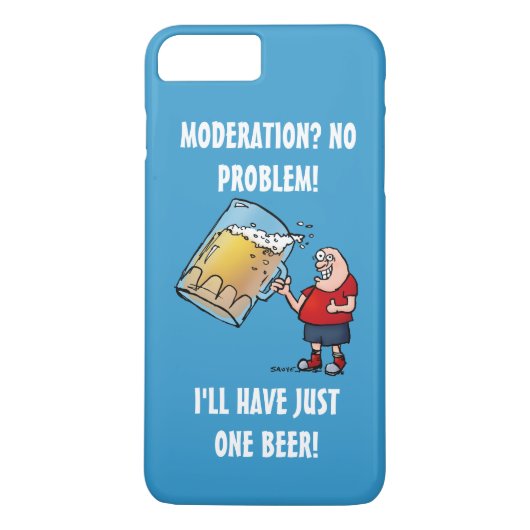 Een grappige man met slechts één grote bier Case-Mate iPhone case (Achterkant)