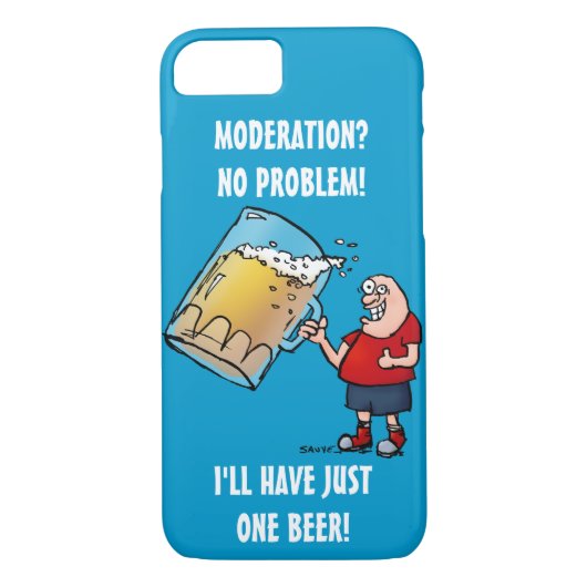 Een grappige man met slechts één grote bier Case-Mate iPhone case (Achterkant)