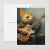 Een grappige meerval die gitaarfantasie speelt briefkaart (Voorkant / Achterkant)