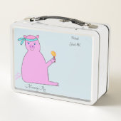 Een grappige Ninja cartoon die met een lolly zit. (Achterkant)