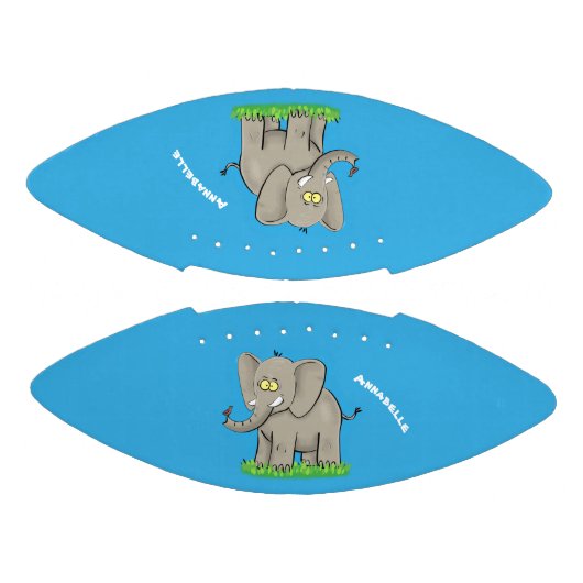 Een grappige olifant met vogel op de cartoon van d american football (Panelen)