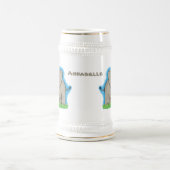 Een grappige olifant met vogel op de cartoon van d bierpul (Center)