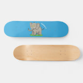 Een grappige olifant met vogel op de cartoon van d persoonlijk skateboard (Horizontaal)