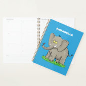 Een grappige olifant met vogel op de cartoon van d planner (Display)