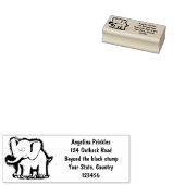 Een grappige olifant met vogel op de cartoon van d rubberstempel (Gestempeld)