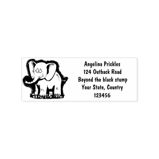 Een grappige olifant met vogel op de cartoon van d rubberstempel (Afrduk)
