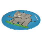 Een grappige olifant met vogel op de cartoon van d snijplank (Hoek)