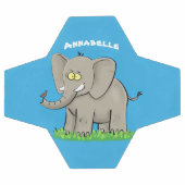 Een grappige olifant met vogel op de cartoon van d voetbal (Enkel)