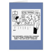 Een grappige Opticien die een overkoepelende oogte (Voorkant)