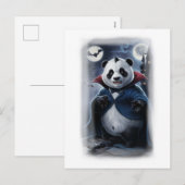 Een grappige panda Dracula op een witte Feestdagenkaart (Voorkant / Achterkant)
