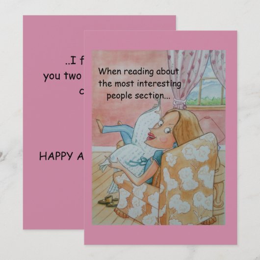 Een grappige paren met een humoristische bruiloft bedankkaart (Voorkant / Achterkant)