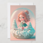 Een grappige pop op een wolk bedankkaart (Achterkant)