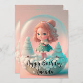 Een grappige pop op een wolk bedankkaart (Voorkant / Achterkant)