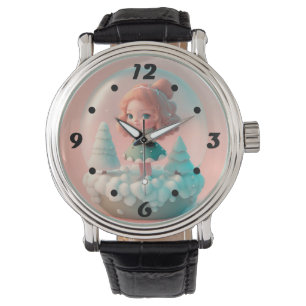 Een grappige pop op een wolk horloge