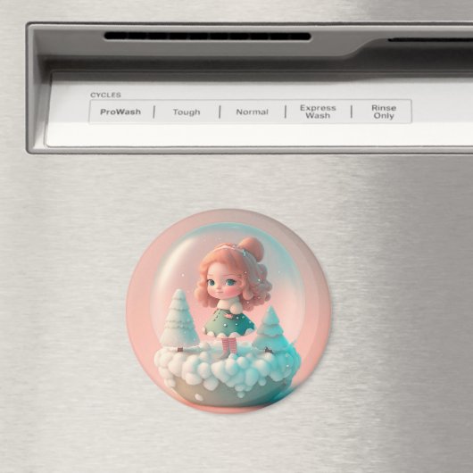 Een grappige pop op een wolk magneet (Insitu (Vaatwasser))