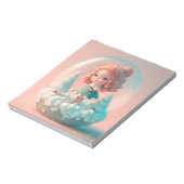 Een grappige pop op een wolk notitieblok (Linkerzijde)