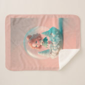 Een grappige pop op een wolk sherpa deken (Voorkant (horizontaal))