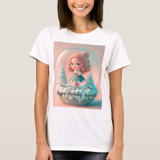 Een grappige pop op een wolk t-shirt (Voorkant)