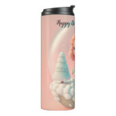 Een grappige pop op een wolk thermosbeker (Gedraaid links)