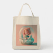 Een grappige pop op een wolk tote bag (Achterkant)