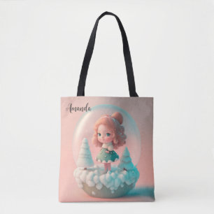 Een grappige pop op een wolk tote bag