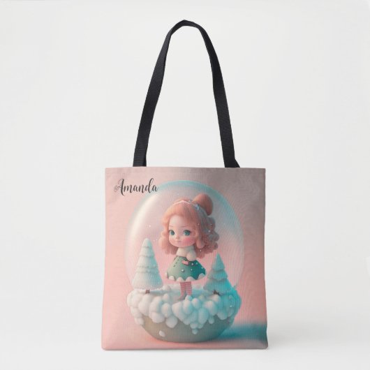 Een grappige pop op een wolk tote bag (Voorkant)