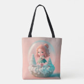 Een grappige pop op een wolk tote bag (Achterkant)