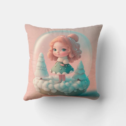 Een grappige pop op een wolkenwolk Sierkussen (Achterkant)