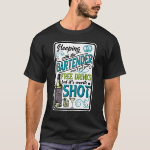 Een grappige Retro Badge-stijl met een barman T-shirt
