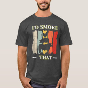 Een grappige retro-vintage BBQ... zou ik dat roken T-shirt