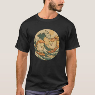 Een Grappige Rijst Sushi Vangende Golven T-shirt