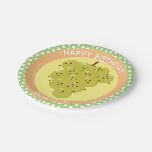 Een grappige stelletje druiven reünie cartoon papieren bordje (Gekanteld)