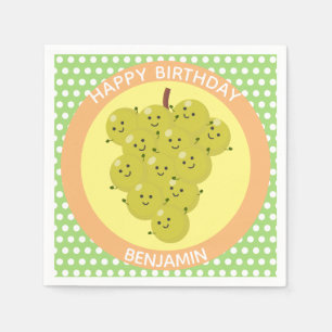 Een grappige stelletje druiven reünie cartoon servet