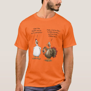 Een grappige Thanksgiving, een grote kip... het za T-shirt