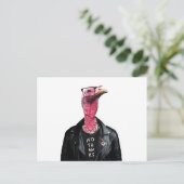 Een grappige Thanksgiving met de coole heer Turkey Briefkaart (Staand voorkant)