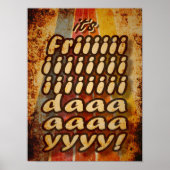 Een grappige typografie op vrijdag poster (Voorkant)