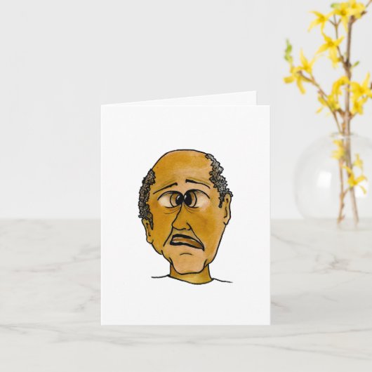 Een grappige vent die aan de duief of het beeld de kaart (Gele Bloem)